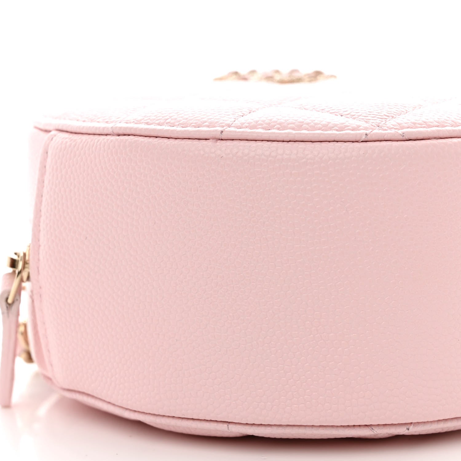 Chanel Caviar Quilted Crystal CC Round Clutch With Chain Pink 9 of 11