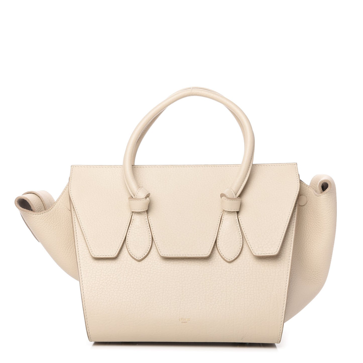 Crisped Calfskin Mini Tie Knot Tote Chalk