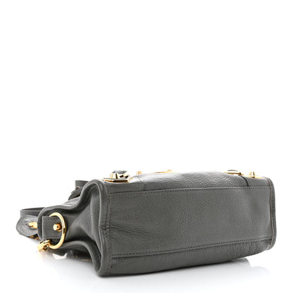 Balenciaga Chevre Gold Metallic Edge Hardware Mini City Gris Acier 4 of 9