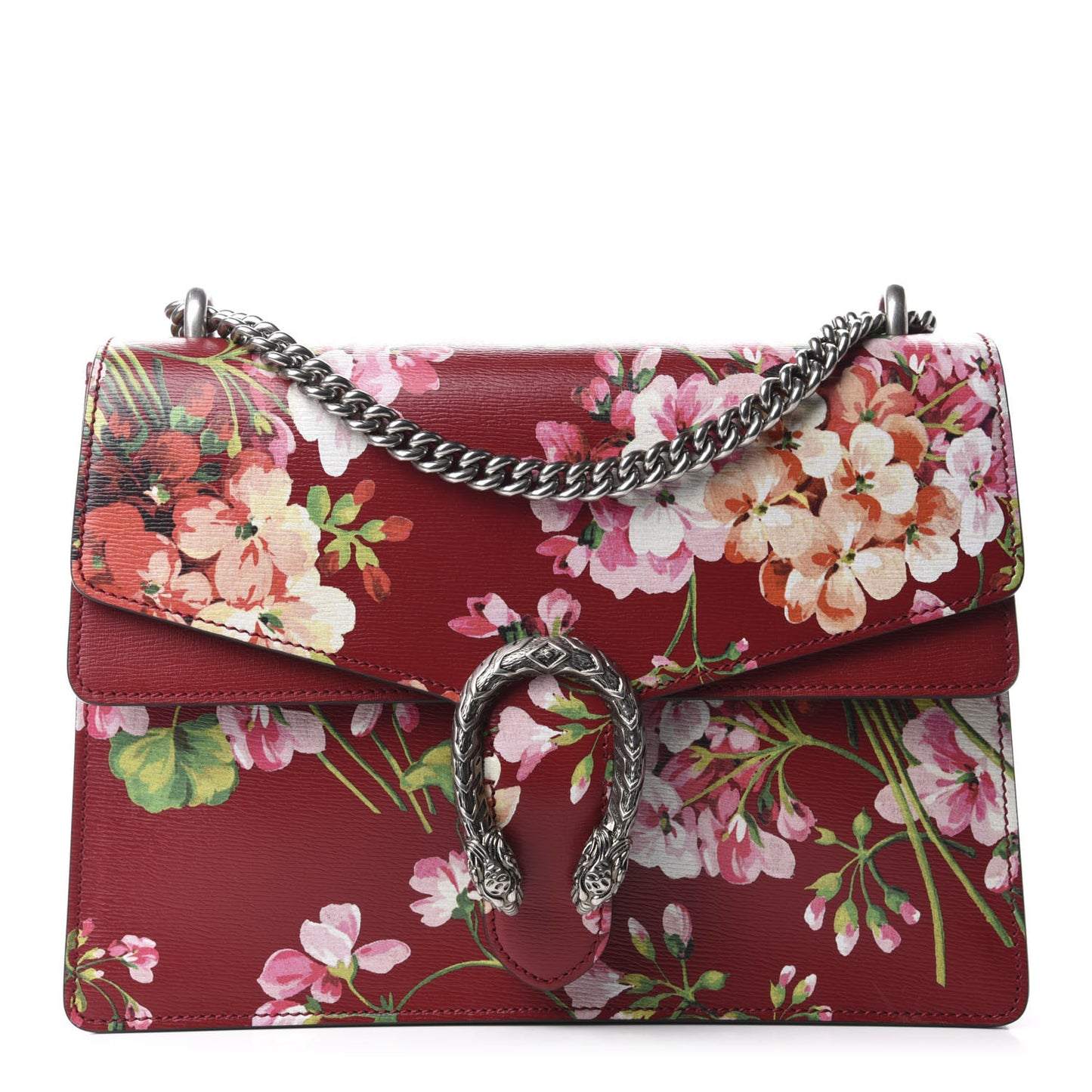 Calfskin Blooms Print Medium Dionysus Shoulder Bag Romantic Cherry Multicolor