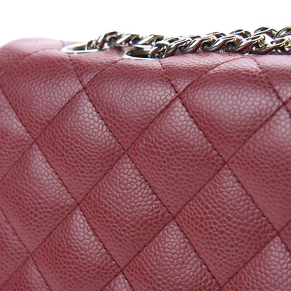 Chanel Caviar Quilted Jumbo Single Flap Bijoux Chain Red 8 of 21
