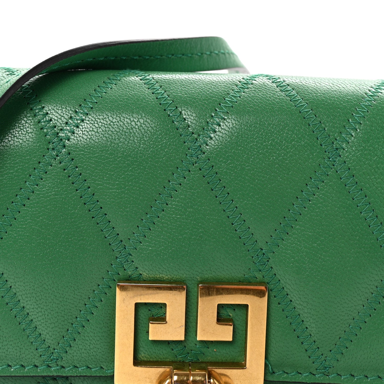 Givenchy Goatskin Quilted GV3 Mini Pocket Convertible Bag Green 7 of 9