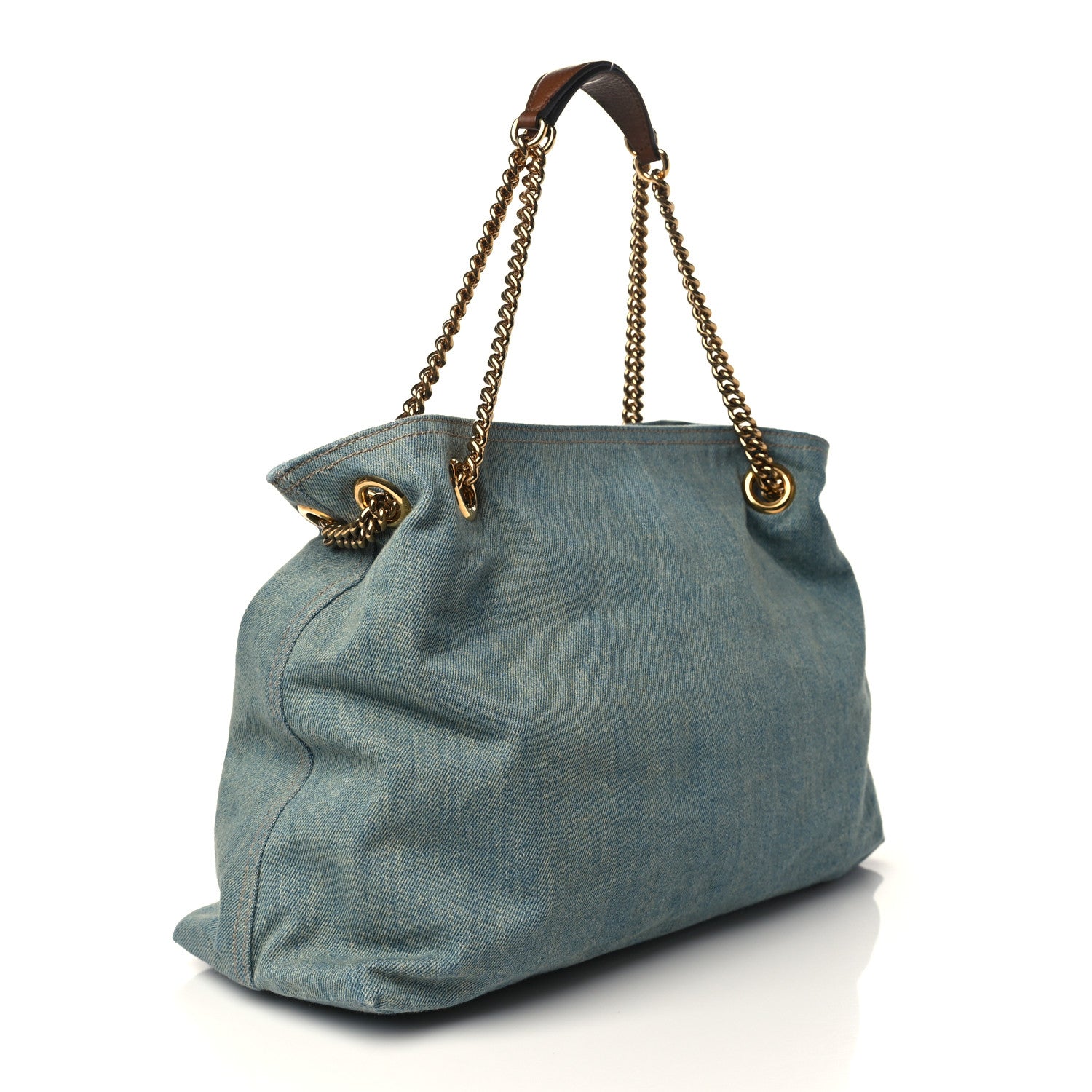 Gucci Denim Medium Soho Chain Shoulder Bag Blue 2 of 6