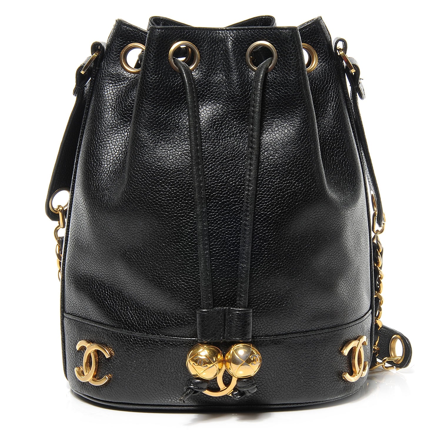 Chanel Caviar CC Drawstring Shoulder Bag Black 1 of 7