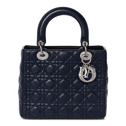 Christian Dior Lambskin Cannage Medium Lady Dior Navy Blue 1 of 13