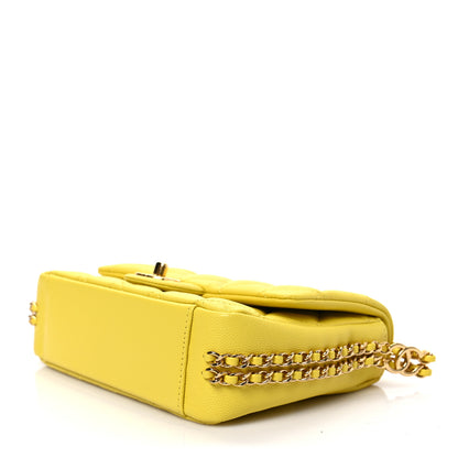 Chanel Caviar Quilted Mini CC You Flap Yellow 9 of 9