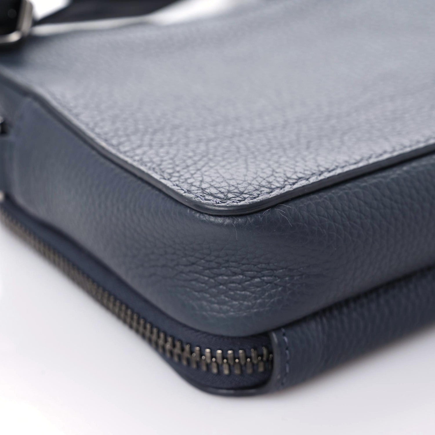 Christian Dior Grained Calfskin Double Zip Crossbody Pouch Blue 7 of 20