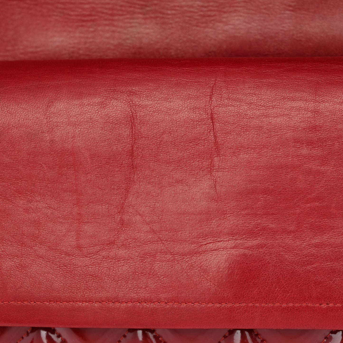 Patent Quilted Maxi Double Flap Red