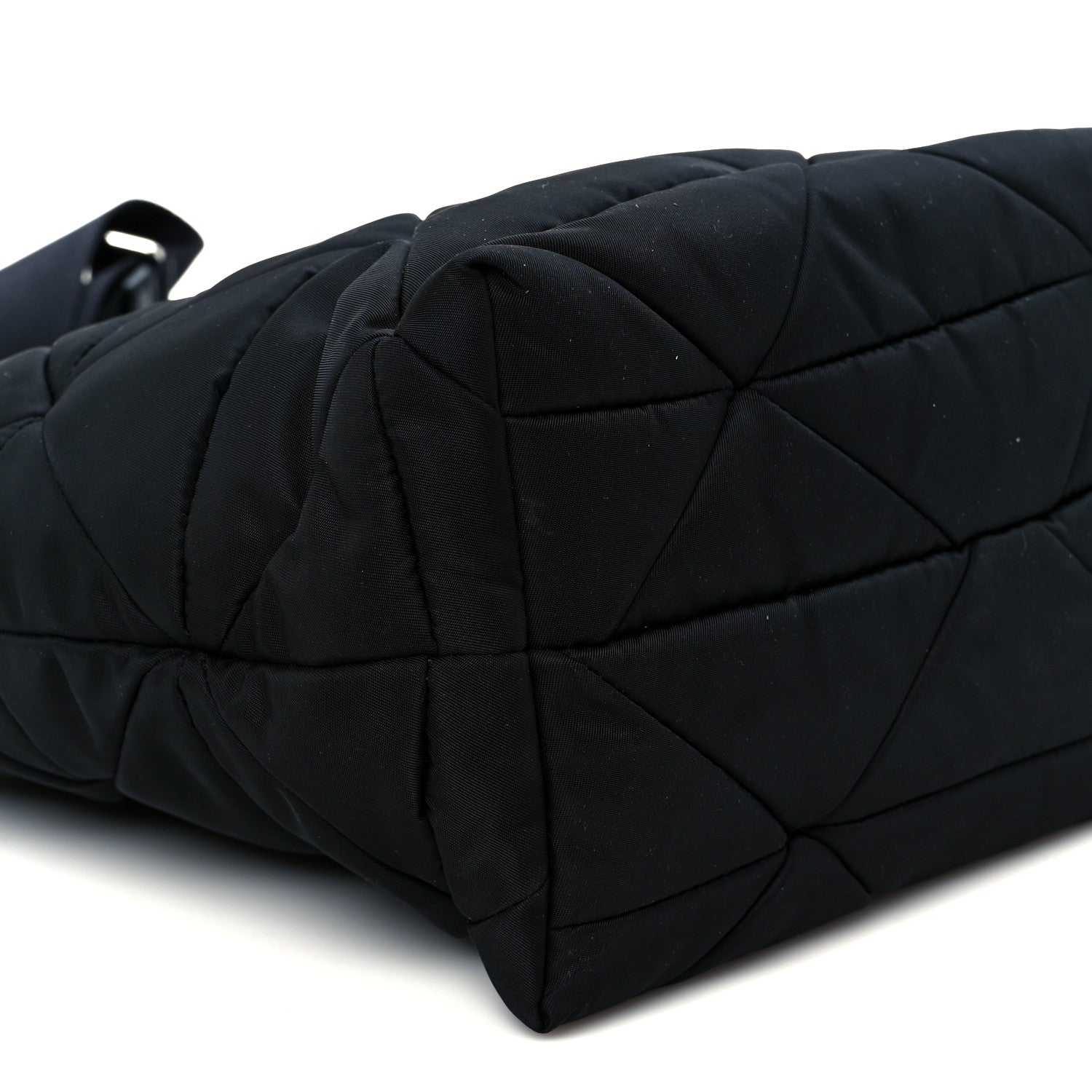 Prada Re-Nylon Nappa Triangle Quilted Padded Double Handled Zip Pocket Tote Black 12 of 13