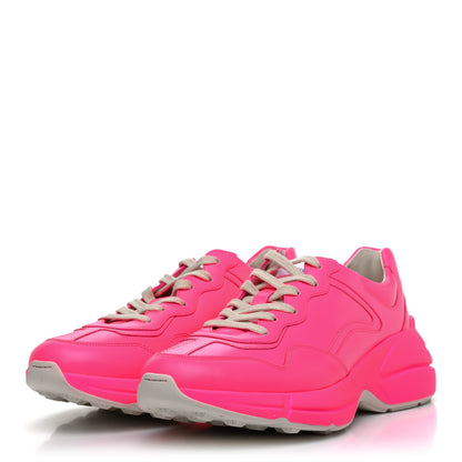 Gucci Calfskin Womens Rhyton Sneakers 40 Fluo Fuxia 3 of 12