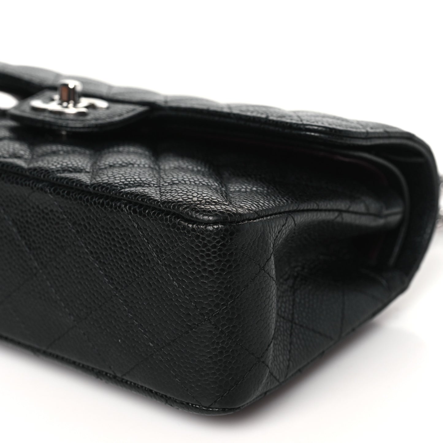 Caviar Quilted Small Double Flap Black