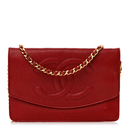Chanel Caviar Timeless CC Wallet On Chain WOC Red 1 of 18
