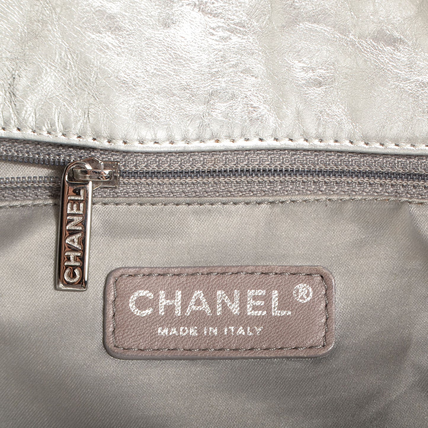 Metallic Perforated Lambskin Hollywood Hobo Silver