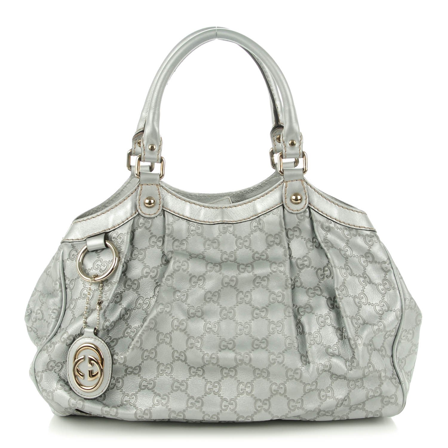 Gucci Guccissima Medium Sukey Tote Silver 1 of 7