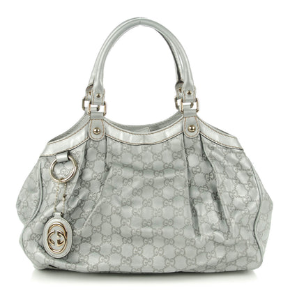 Gucci Guccissima Medium Sukey Tote Silver 1 of 7