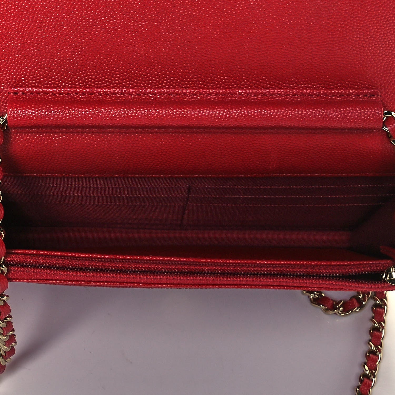 Chanel Caviar Quilted Vintage Mademoiselle Wallet On Chain WOC Red 5 of 10
