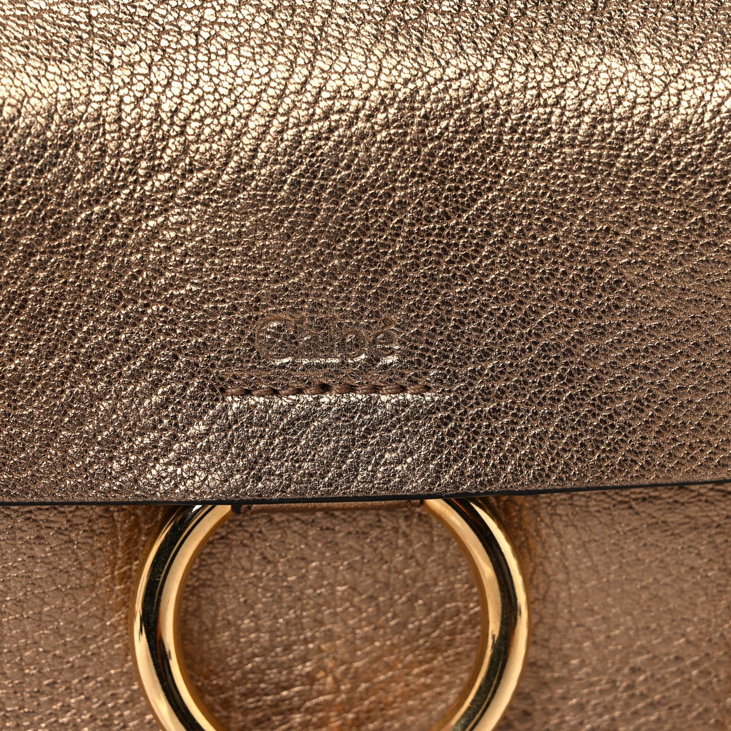 Metallic Calfskin Mini Faye Bracelet Bag Gold
