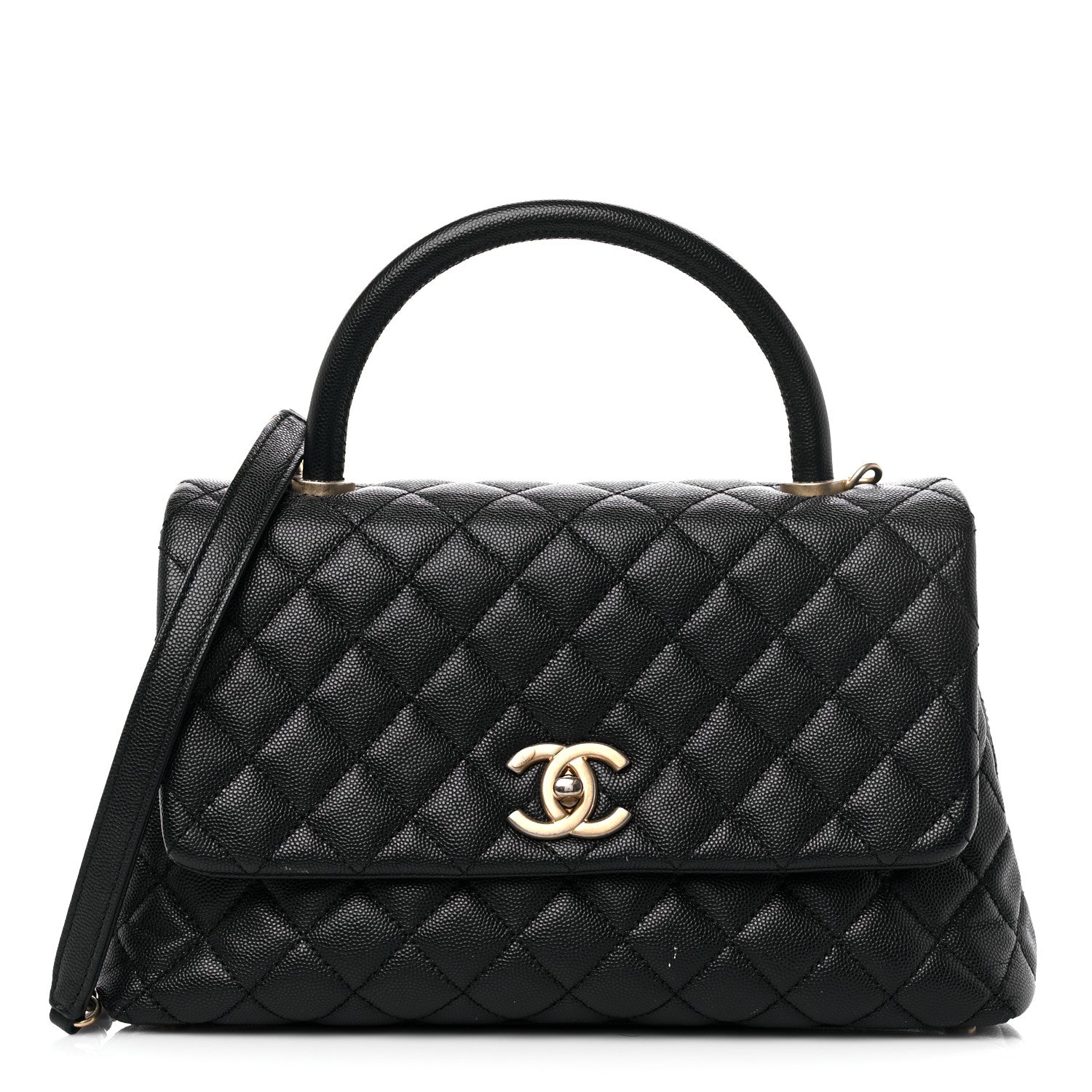 Chanel Caviar Quilted Small Coco Handle Flap Black 1 of 11