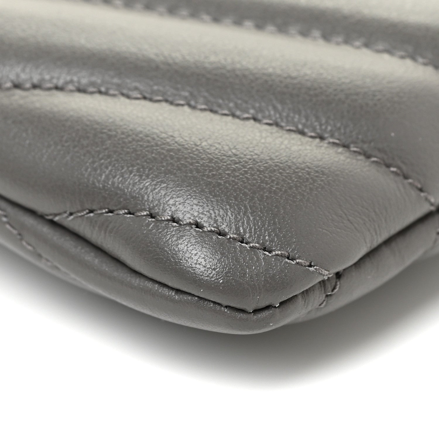 Saint Laurent Calfskin Matelasse Chevron Monogram A5 Wristlet Earth 6 of 11