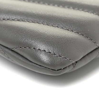 Saint Laurent Calfskin Matelasse Chevron Monogram A5 Wristlet Earth 6 of 11