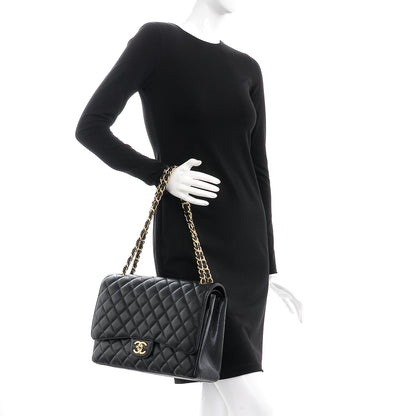 Chanel Caviar Quilted Maxi Double Flap Black 2 of 9