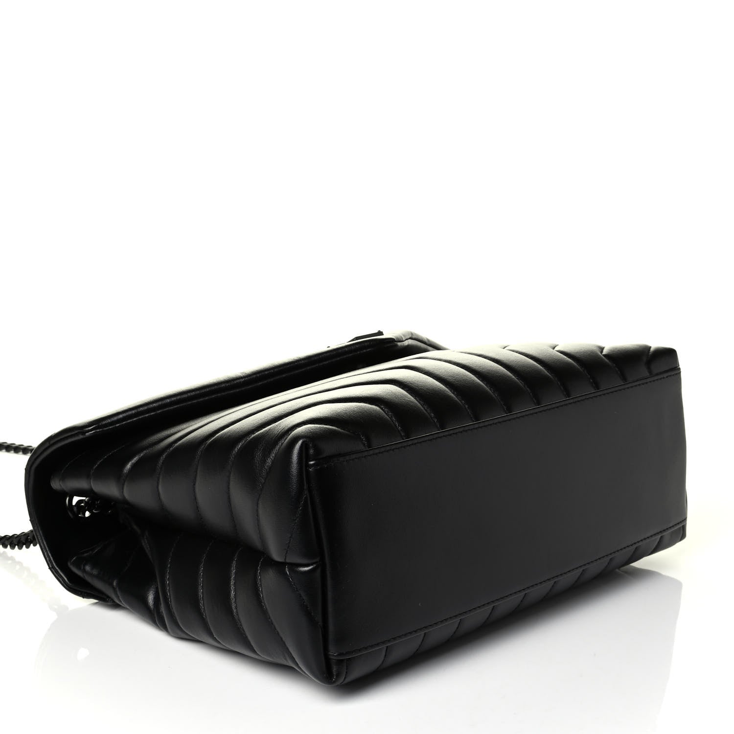 Saint Laurent Calfskin Y Quilted Monogram Medium Loulou Chain Satchel Black 3 of 5