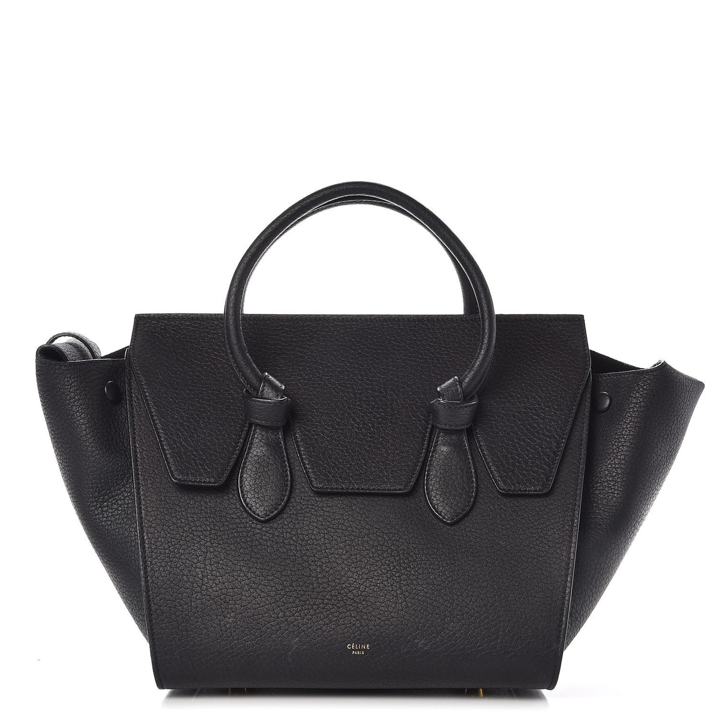 Crisped Calfskin Mini Tie Knot Tote Black