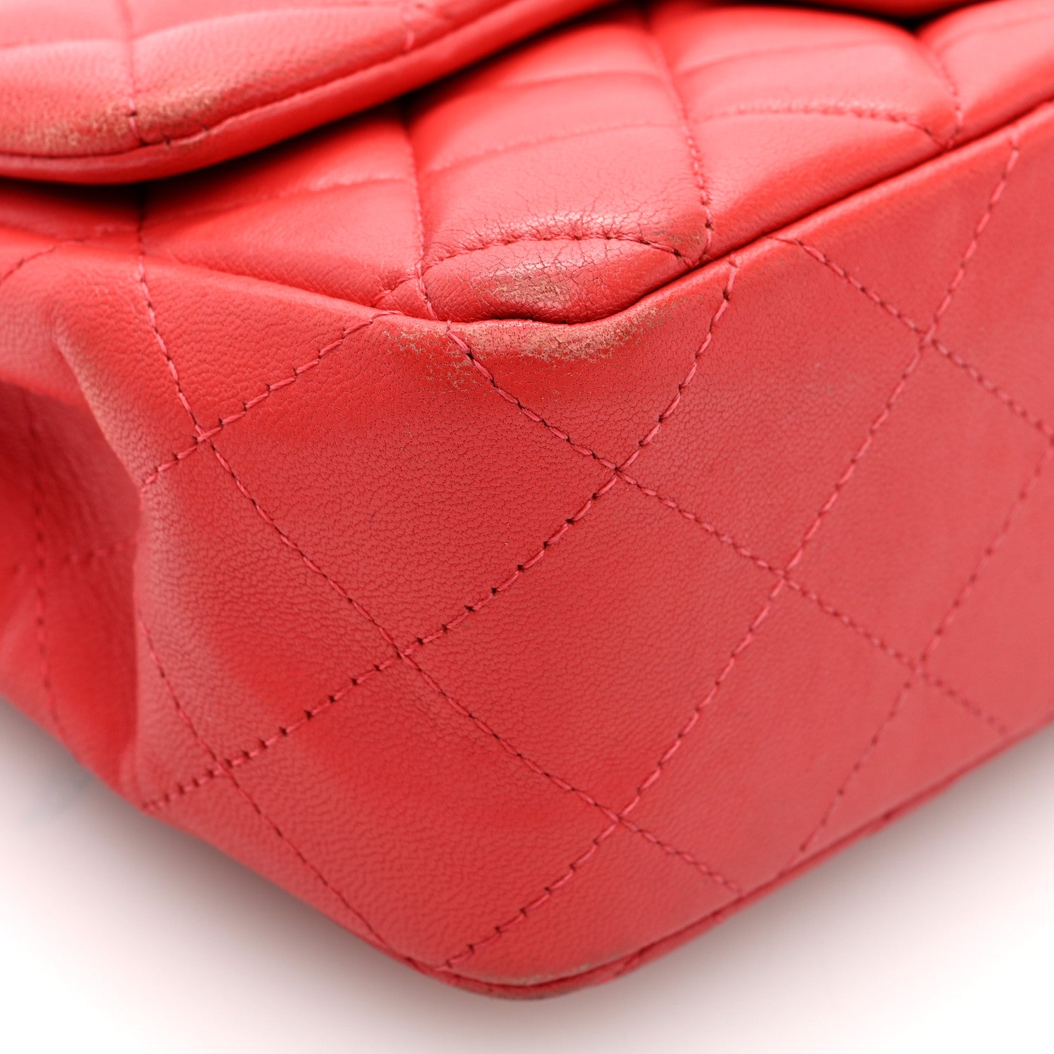 Chanel Lambskin Quilted Mini Rectangular Flap Red 9 of 11