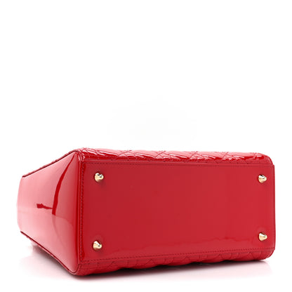 Christian Dior Patent Cannage Medium Lady Dior Red 4 of 11
