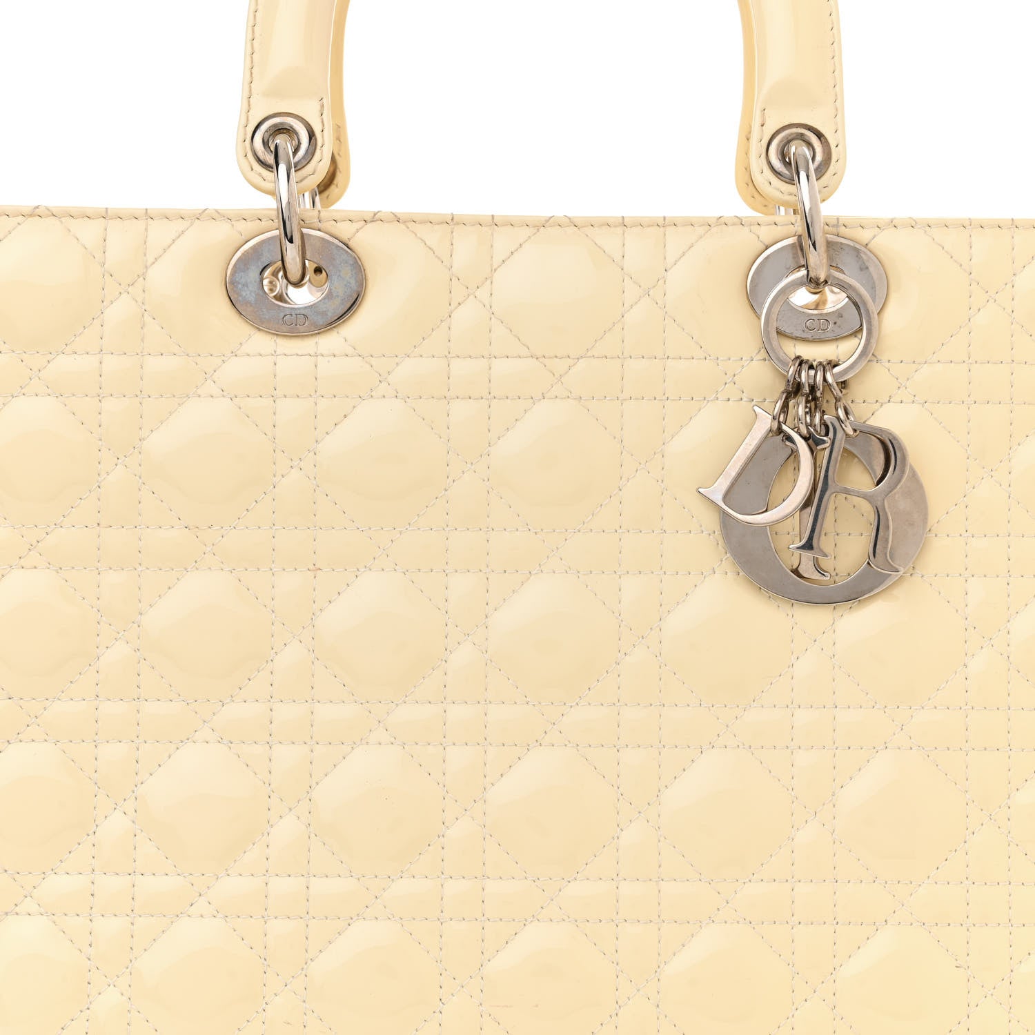 Christian Dior Patent Cannage Large Lady Dior White 8 of 21