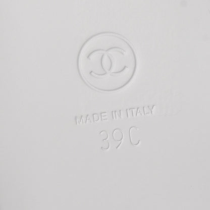 Chanel Lambskin CC Thong Sandals 39 White 8 of 9