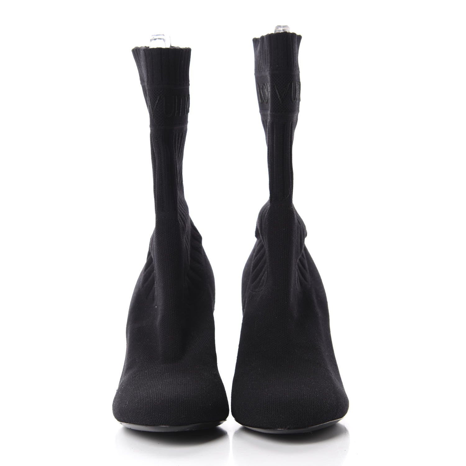 Louis Vuitton Monogram Stretch Fabric Silhouette Ankle Boots 38 Black 2 of 8