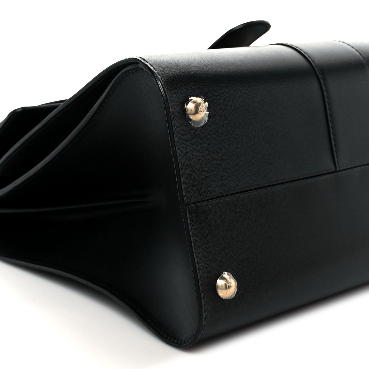 Delvaux Box Calfskin MM Brillant Pocket Satchel Black Red 11 of 12