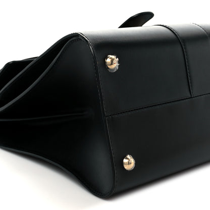Delvaux Box Calfskin MM Brillant Pocket Satchel Black Red 11 of 12