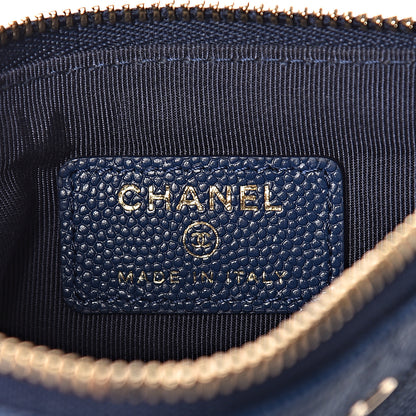 Chanel Caviar Quilted Small Cosmetic Case Navy 6 of 7