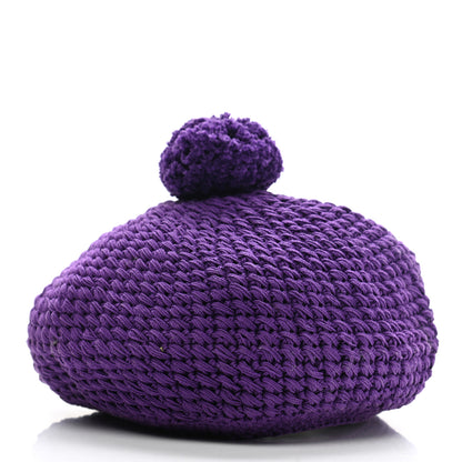 Gucci Cotton Clodette Tricot Knit Beret Hat M Purple 4 of 10