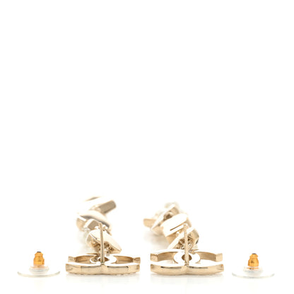 Chanel Crystal Pearl Charming Winter CC Star Heart Drop Earrings Gold 3 of 5