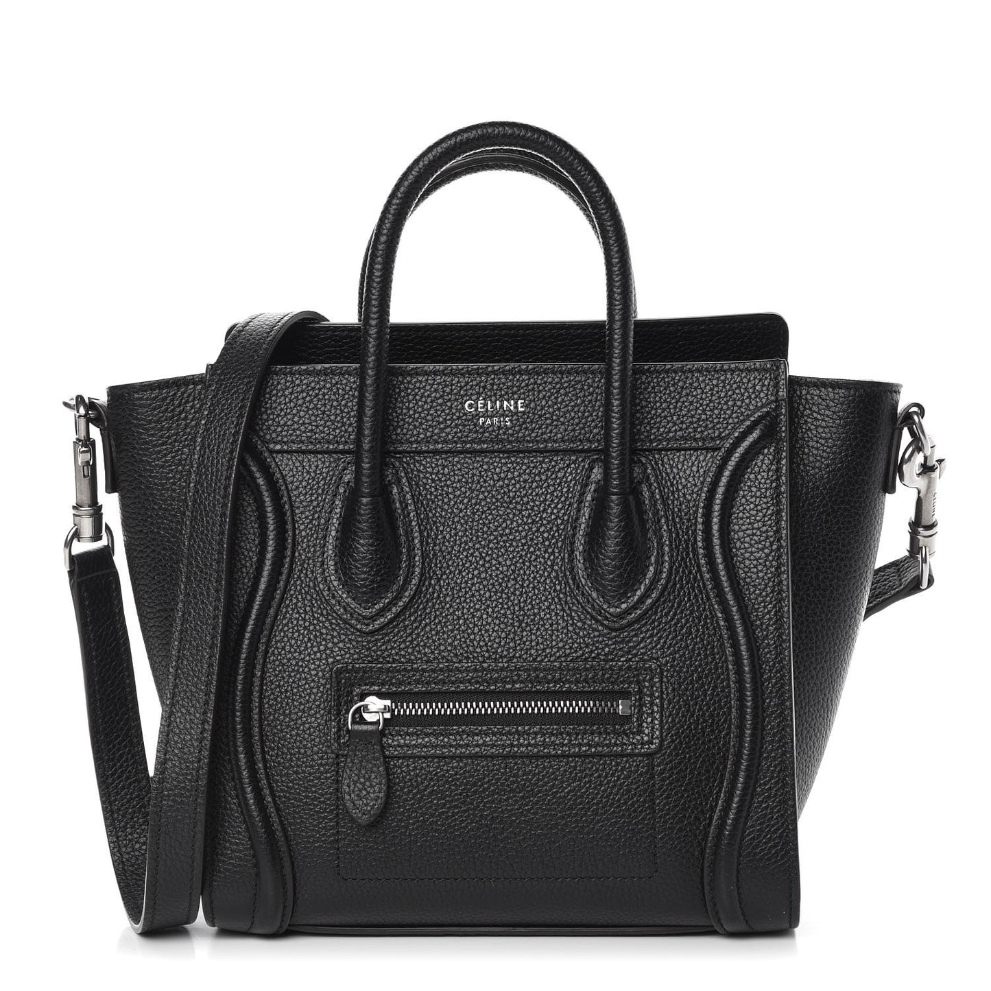Drummed Calfskin Nano Luggage Black