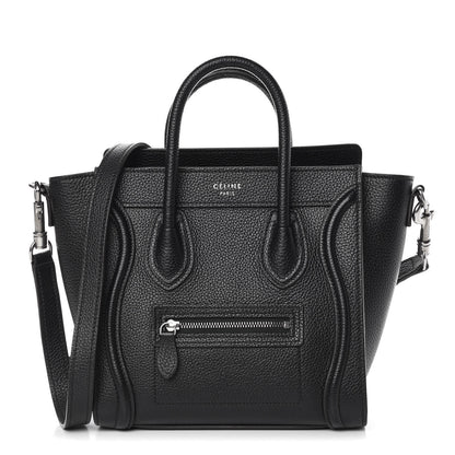 Celine Drummed Calfskin Nano Luggage Black 1 of 7