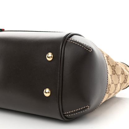 Gucci Monogram Web Mayfair Top Handle Satchel Dark Brown 8 of 9