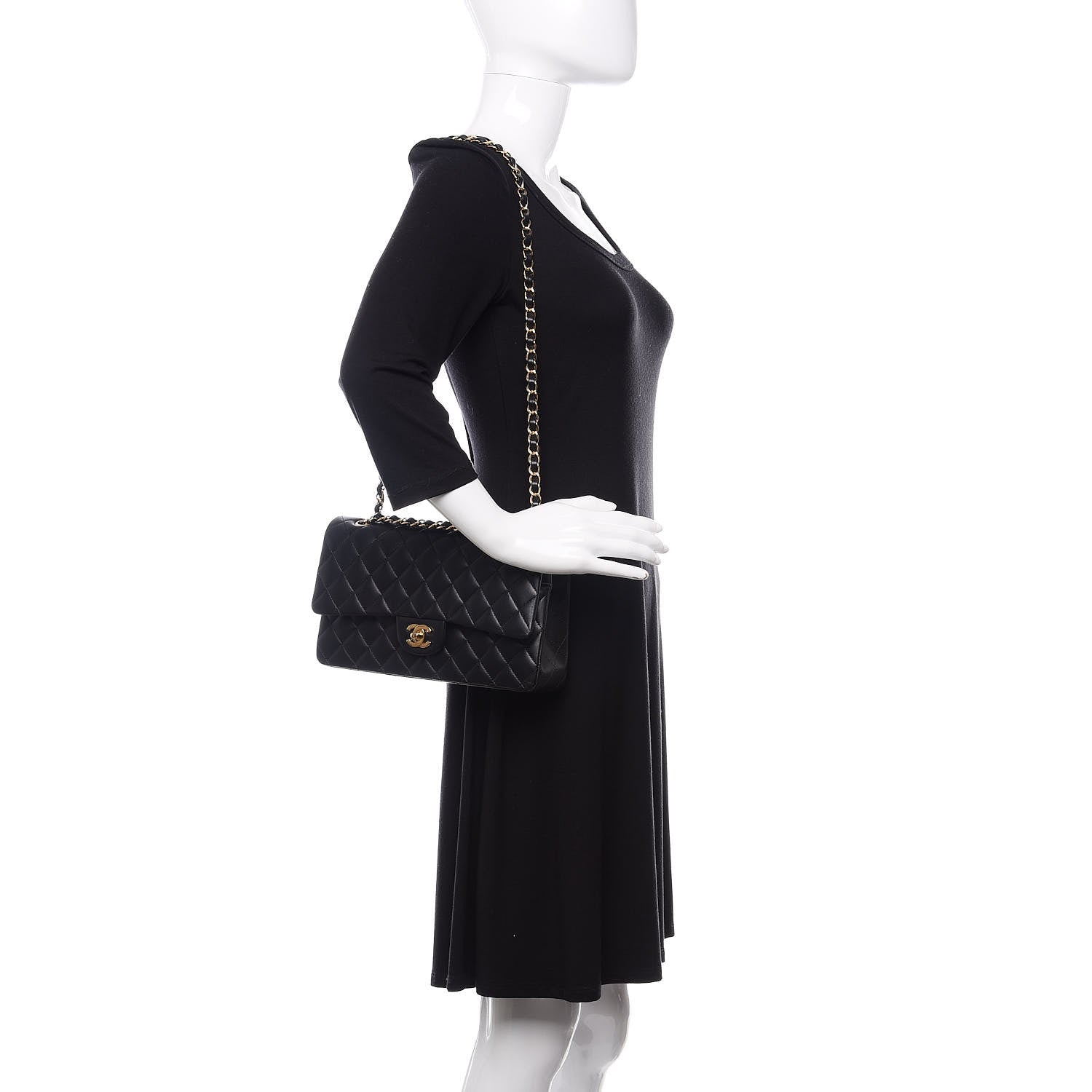 Chanel Lambskin Quilted Medium Double Flap Black 2 of 11