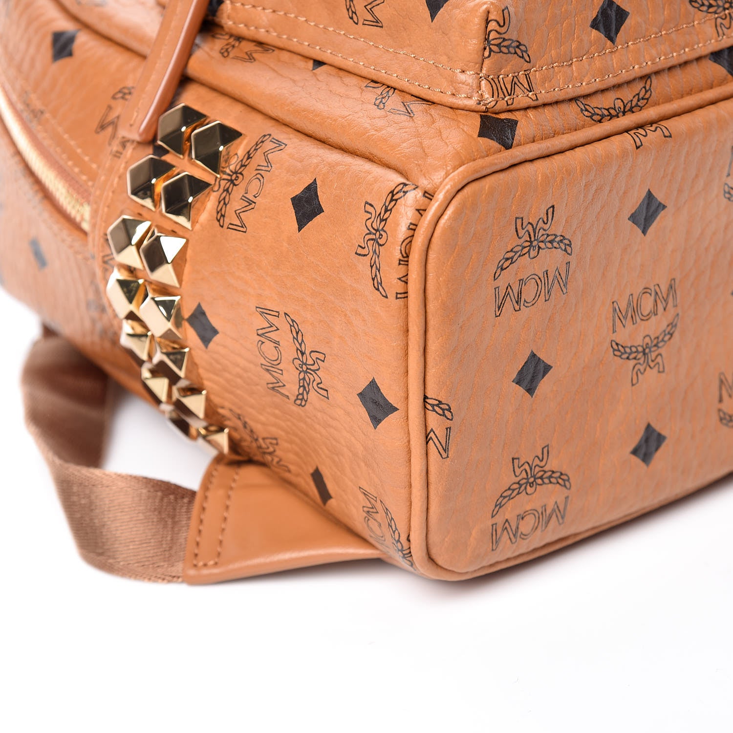 MCM Visetos Side Stud Mini Stark Backpack Cognac 5 of 10