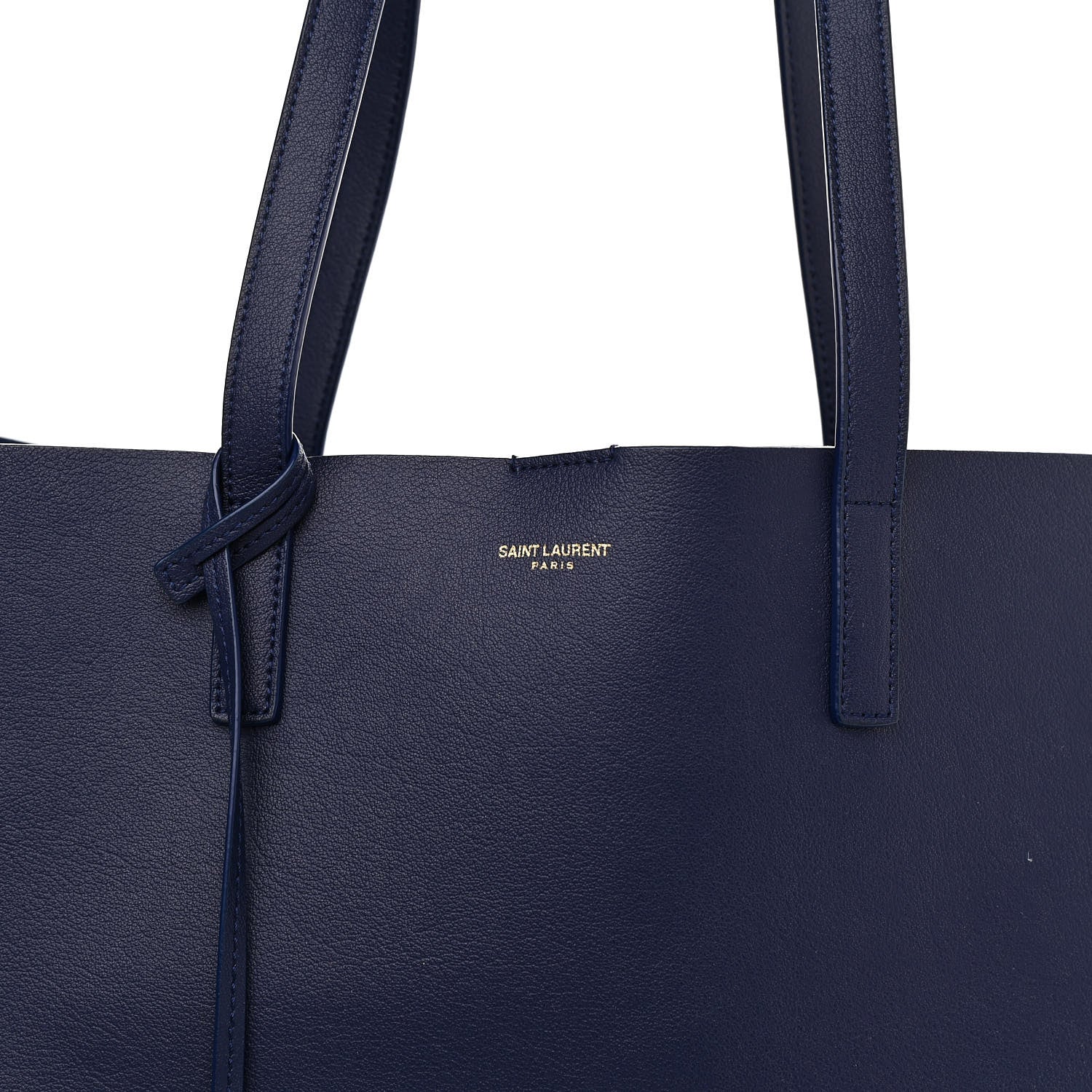 Saint Laurent Calfskin Large Shopping Tote Navy 9 of 11