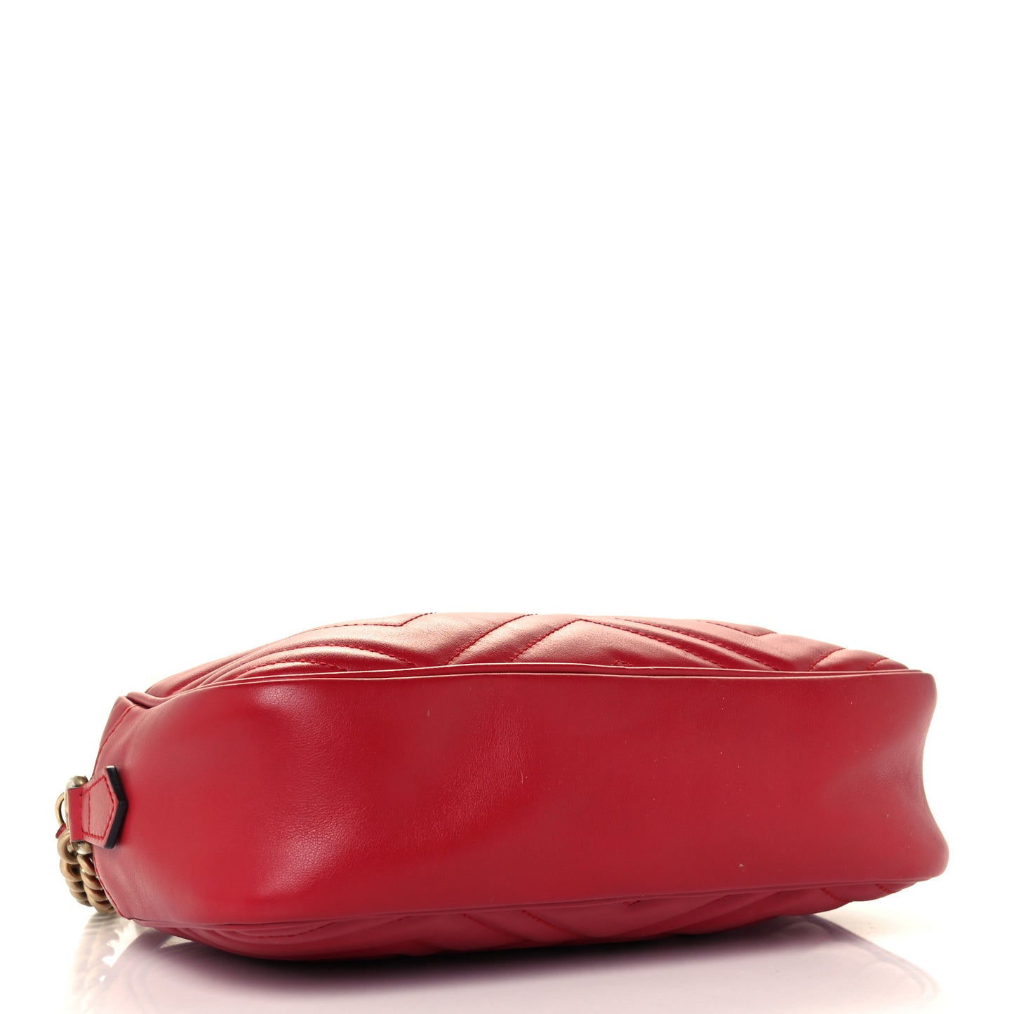 Calfskin Matelasse Small GG Marmont Chain Shoulder Bag Hibiscus Red