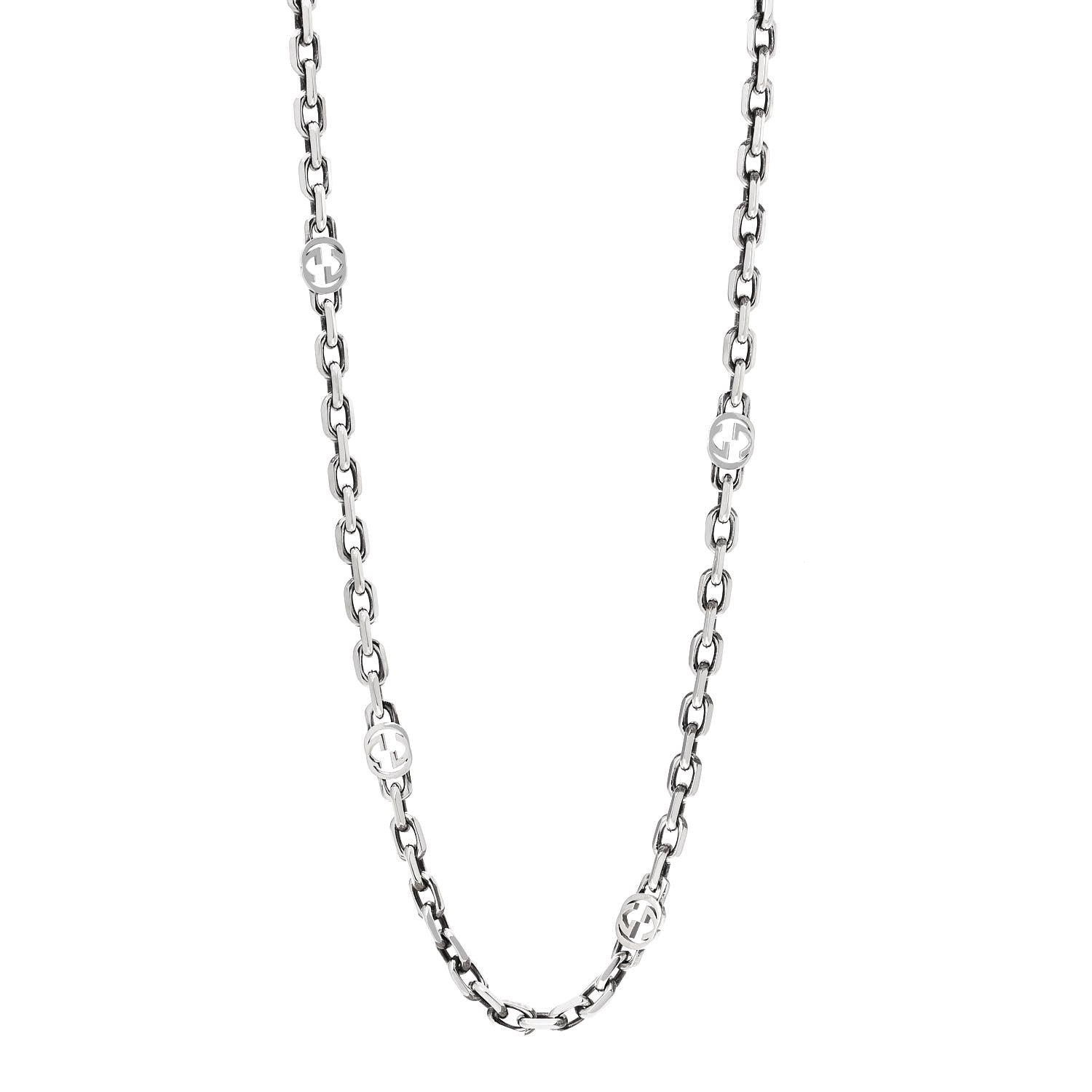 Gucci Sterling Silver Interlocking GG Chain Necklace 1 of 6