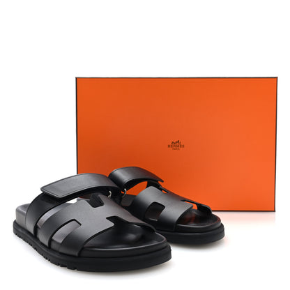 Hermes Calfskin Womens Chypre Sandals 35.5 Black 10 of 10