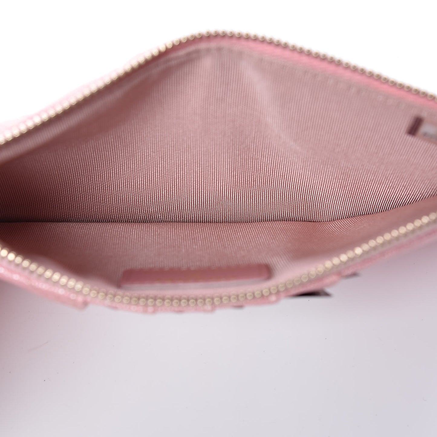 Iridescent Caviar Quilted Classic iPhone Pouch Rose Pink