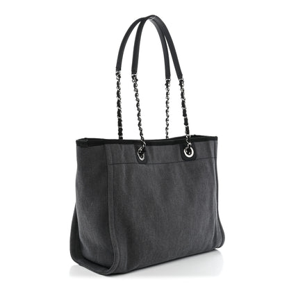 Chanel Canvas Sequin Small Deauville Tote Charcoal 3 of 11