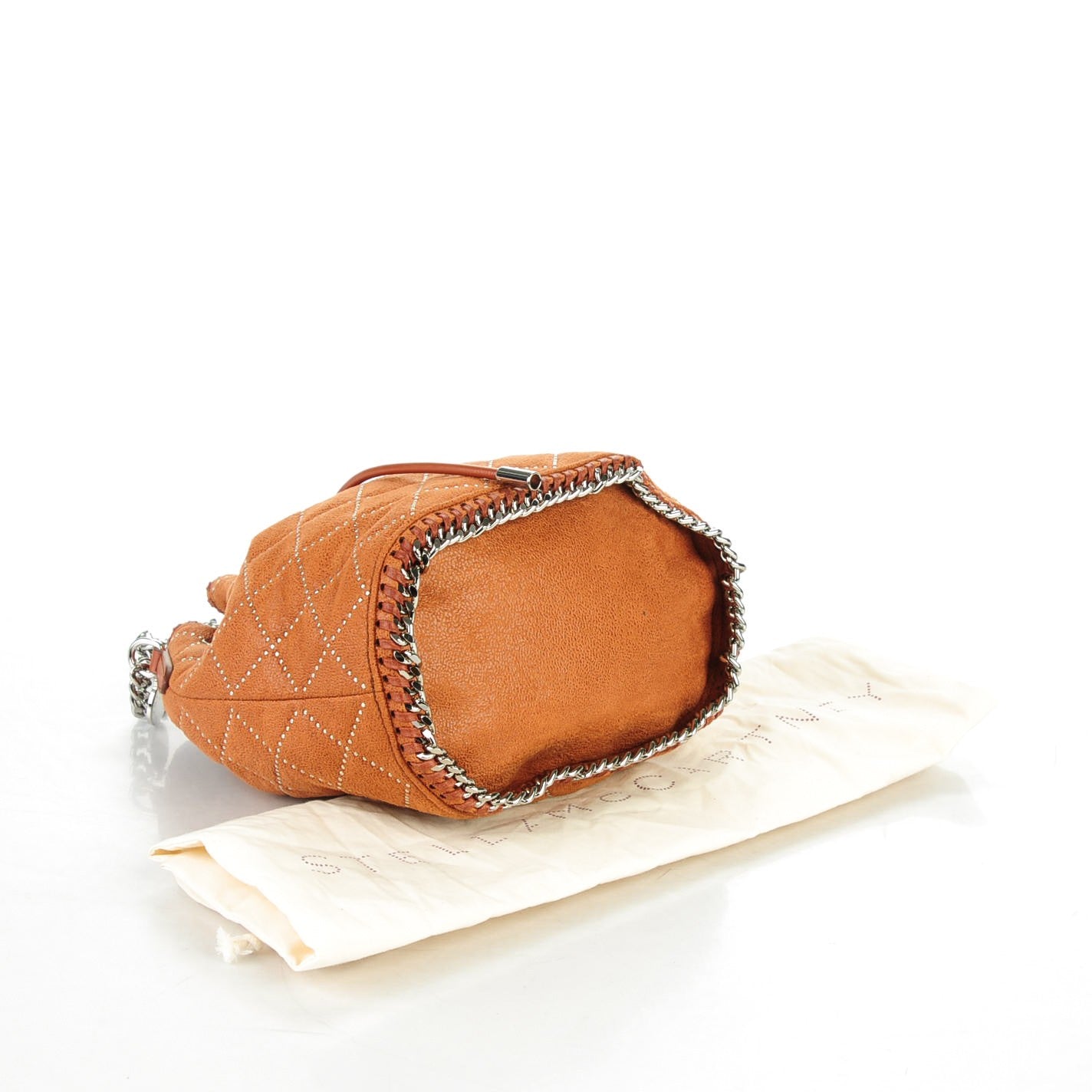 Shaggy Deer Small Falabella Quilted Studded Bucket Bag Brandy