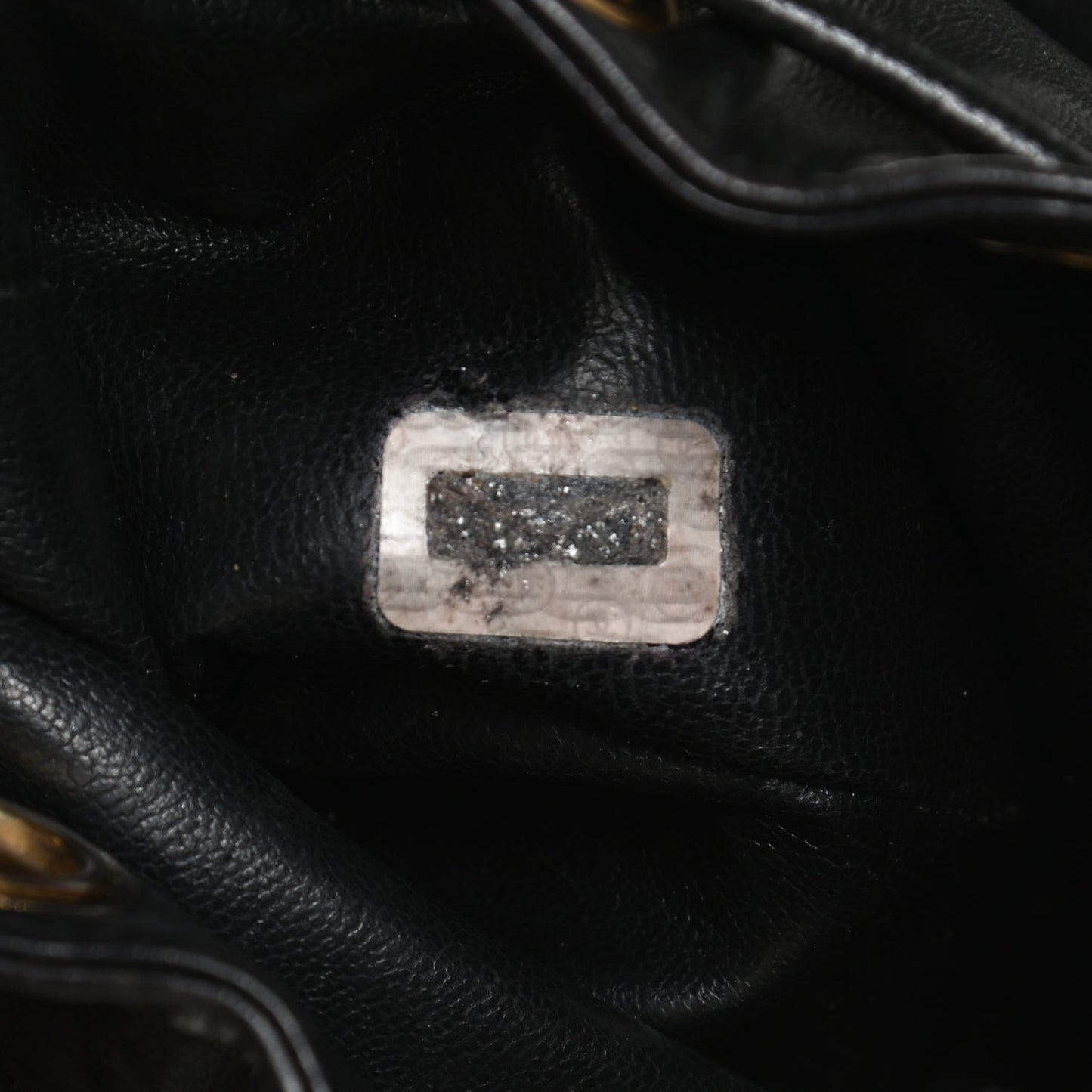 Lambskin Mini CC Drawstring Bag Black
